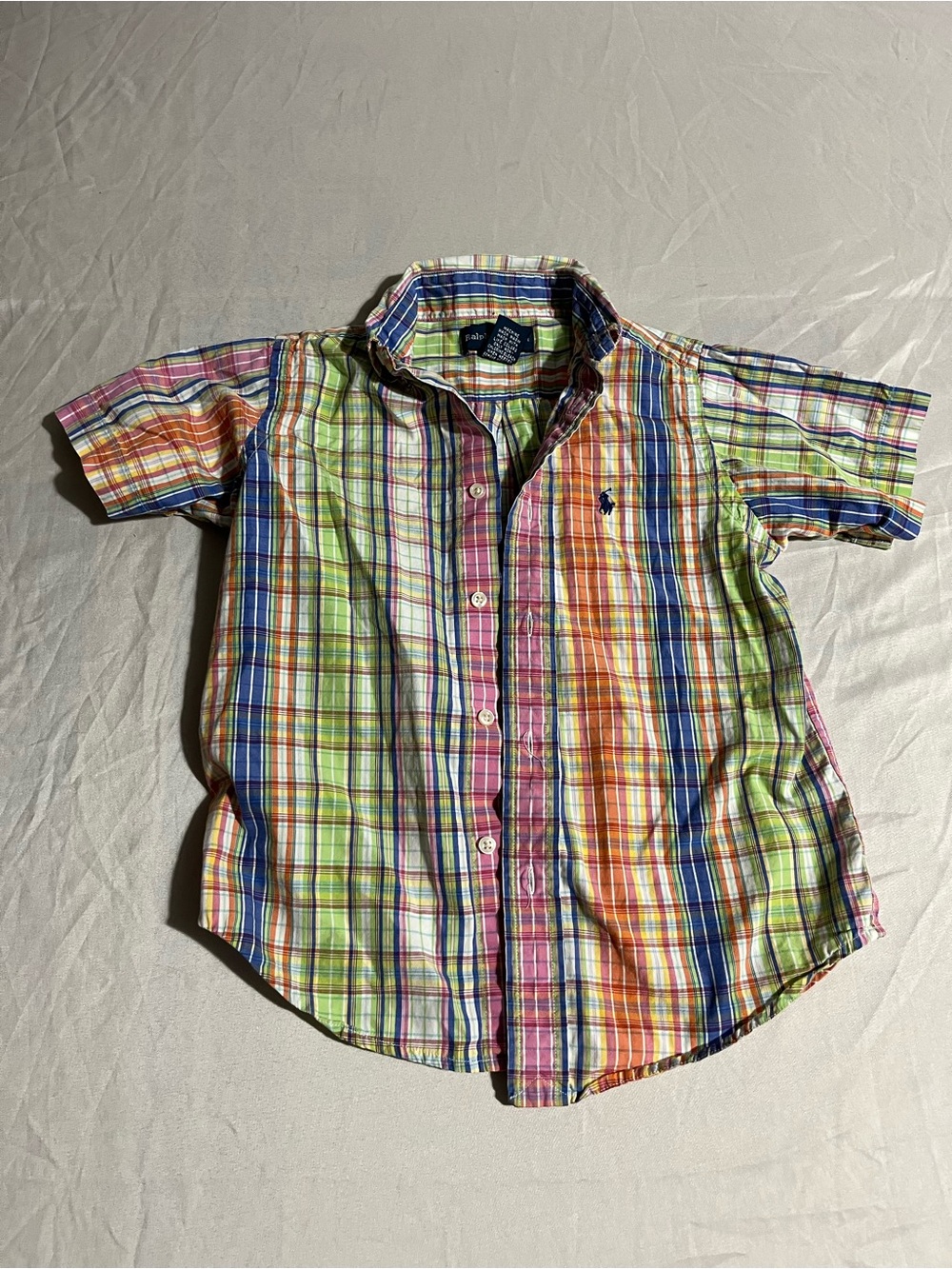 Ralph Lauren Multicolor Plaid Short-Sleeve Button-Down Shirt Boys Size 5